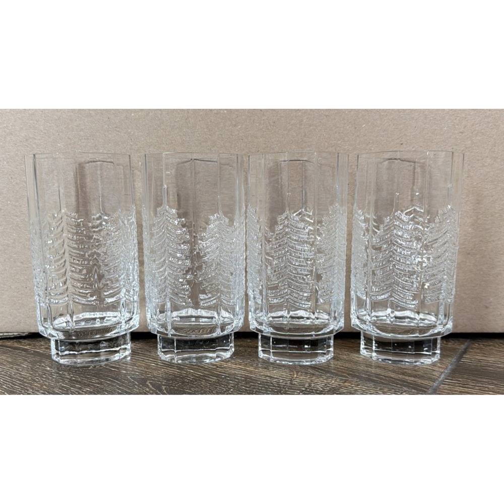 4 Iittala Finland KUUSI Fir Tree High Ball Glasses- Jorma Vennola Pine Spruce